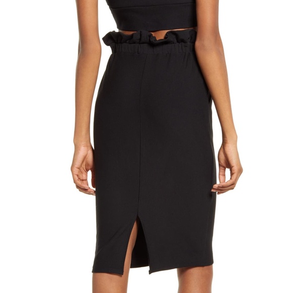 NEW KATIE MAY Black Knit RUFFLE WAIST Always Trending PENCIL Pocket SKIRT S - Picture 7 of 16